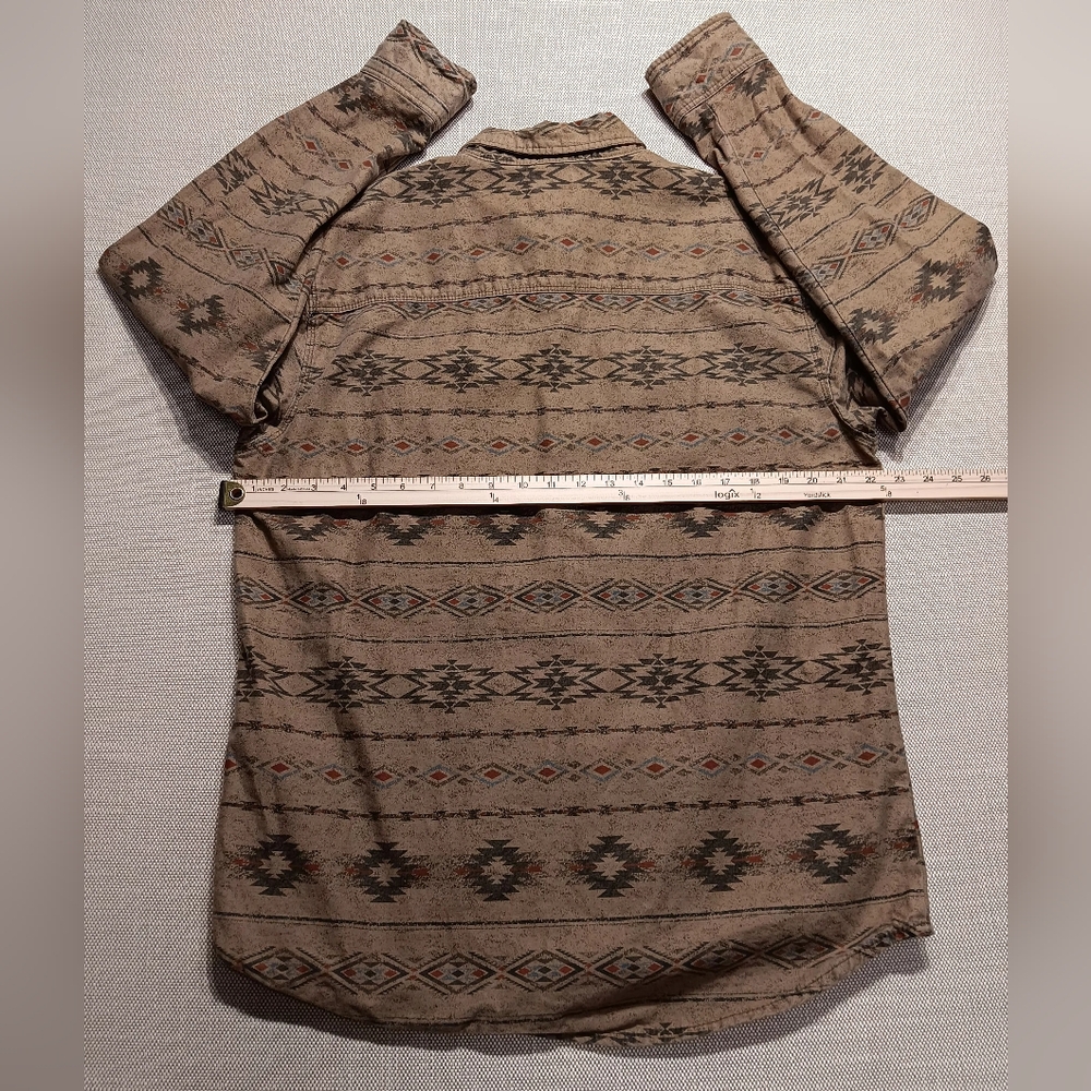 Redhead Aztec Western Button Down, Medium, Tan & … - image 4